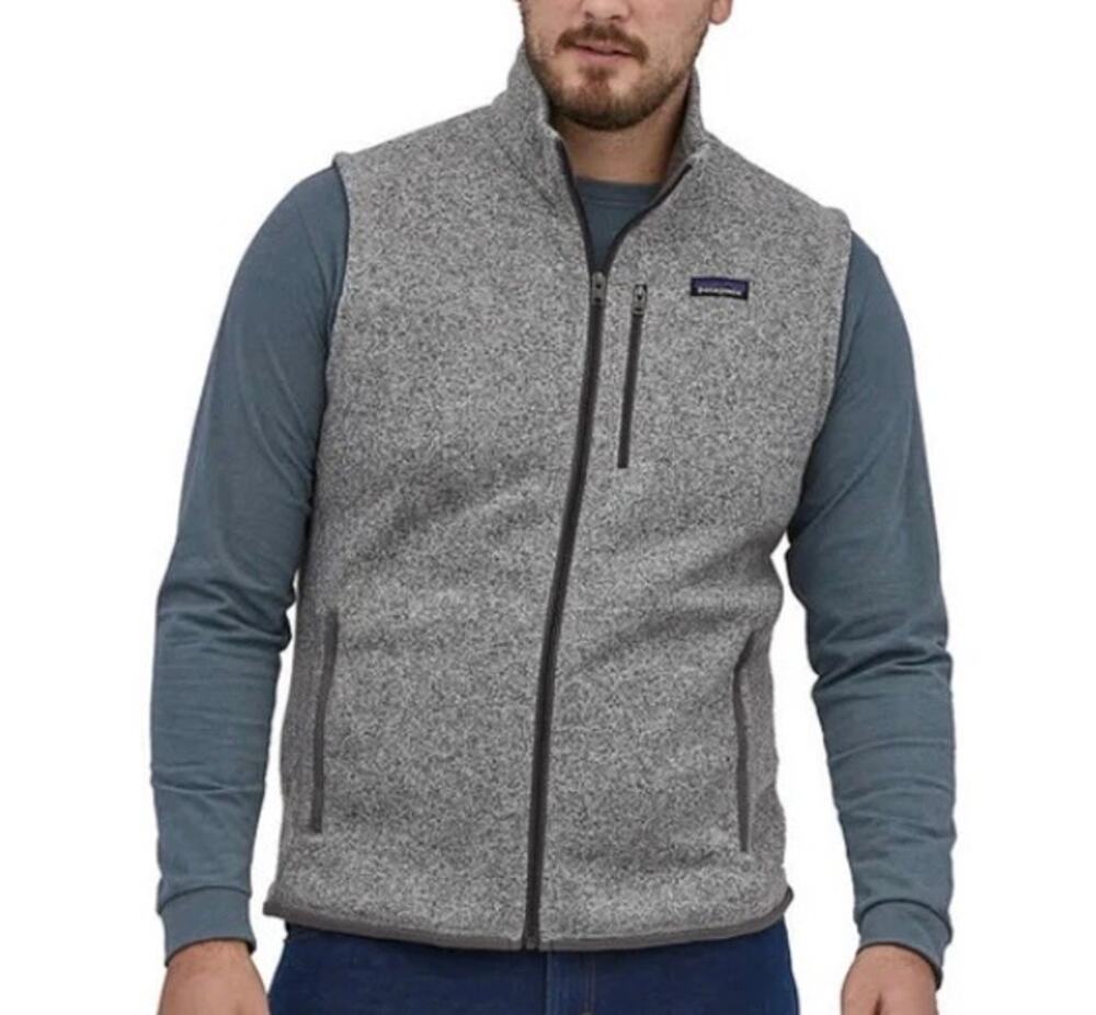 Patagonia Mens 3XL Better Sweater Fleece Vest Heathered Grey Zip-up READ